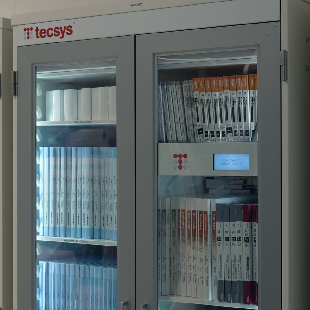 medication stored in dispensing cabinets
