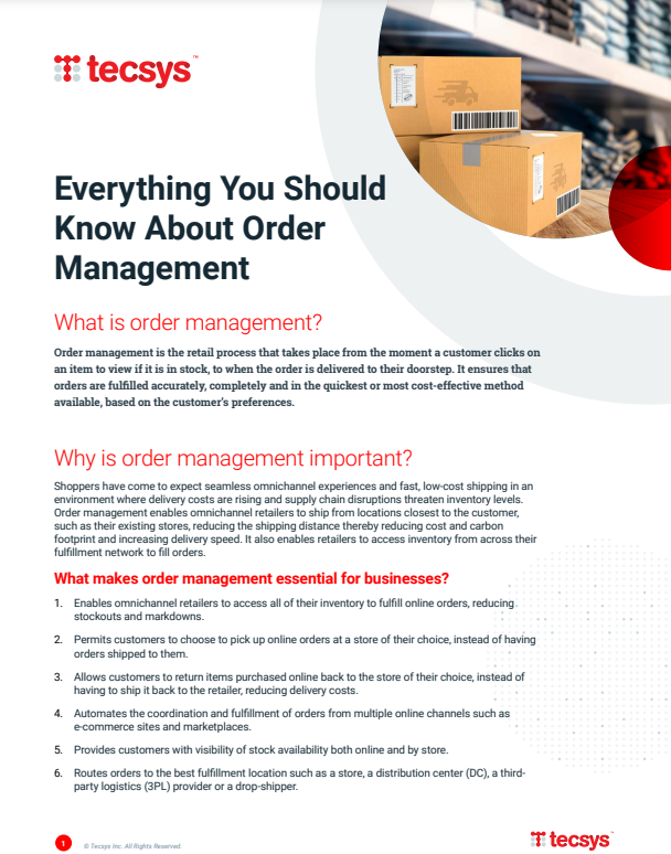 Everything You Should Know About Order Management | Tecsys