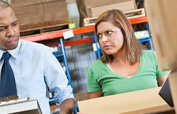 Returns process in warehouse