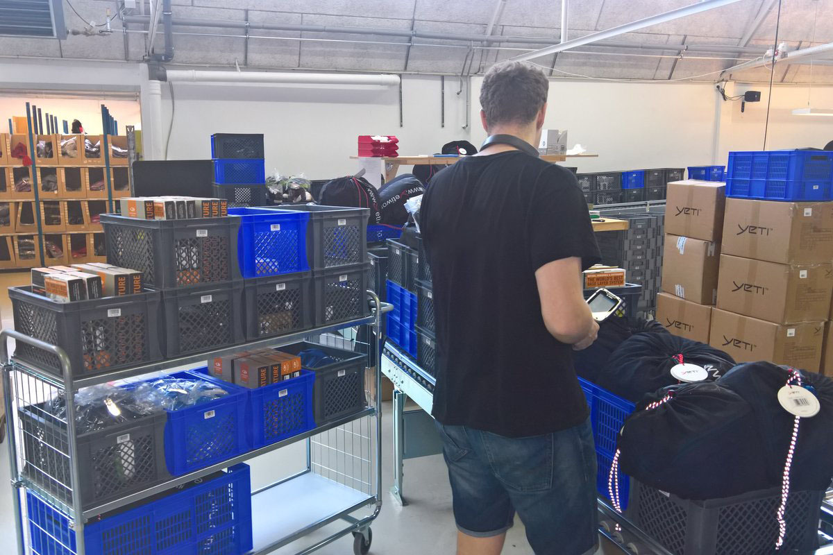 warehouse operator scanning items